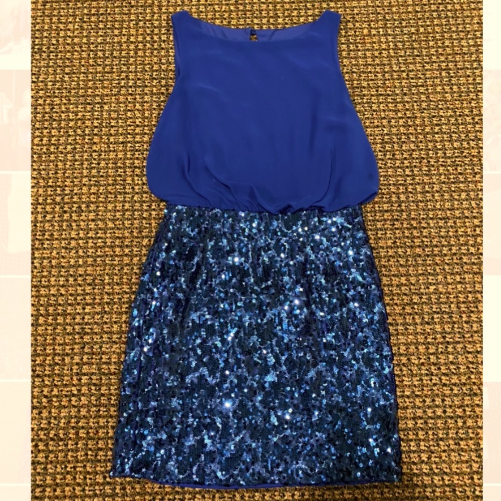 Blue sequin dress!